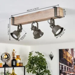 Lampes Industrielles-hofstein Pehefito Plafonnier Gris, Vert, Écru, 3 lumières