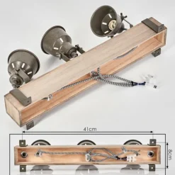 Lampes Industrielles-hofstein Pehefito Plafonnier Gris, Vert, Écru, 3 lumières