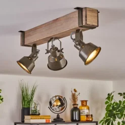 Lampes Industrielles-hofstein Pehefito Plafonnier Gris, Vert, Écru, 3 lumières