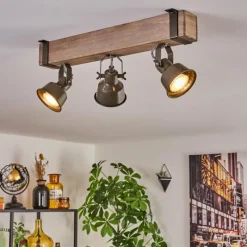 Lampes Industrielles-hofstein Pehefito Plafonnier Gris, Vert, Écru, 3 lumières