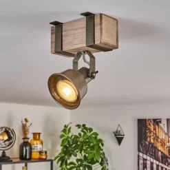 Lampes Industrielles-hofstein Pehefito Plafonnier Gris, Vert, Écru, 1 lumière