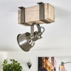 Lampes Industrielles-hofstein Pehefito Plafonnier Gris, Vert, Écru, 1 lumière