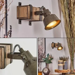 Lampes Industrielles-hofstein Pehefito Plafonnier Gris, Vert, Écru, 1 lumière