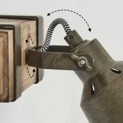 Lampes Industrielles-hofstein Pehefito Plafonnier Gris, Vert, Écru, 1 lumière