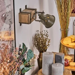 Lampes Industrielles-hofstein Pehefito Plafonnier Gris, Vert, Écru, 1 lumière