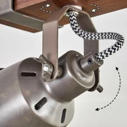 Lampes Industrielles-hofstein Pehefito Plafonnier, Spot de plafond Brun foncé, Gris, 2 lumières