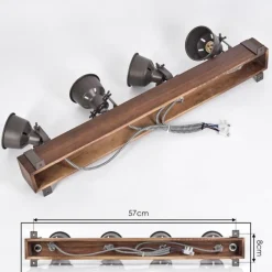 Lampes Industrielles-hofstein Pehefito Plafonnier, Spot de plafond Brun foncé, Gris, 4 lumières