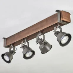 Lampes Industrielles-hofstein Pehefito Plafonnier, Spot de plafond Brun foncé, Gris, 4 lumières