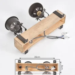 Lampes Industrielles-hofstein Pehefito Plafonnier, Spot de plafond Gris, Écru, 2 lumières