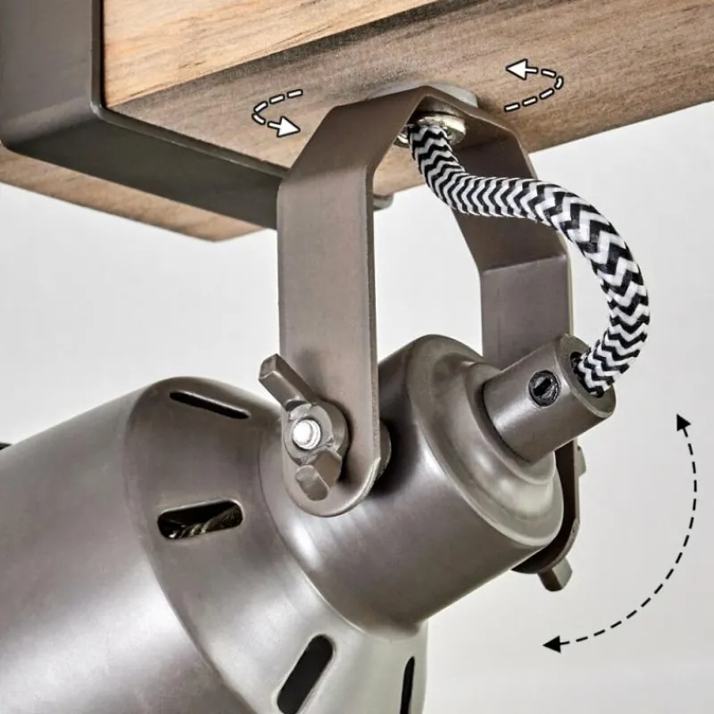 Lampes Industrielles-hofstein Pehefito Plafonnier, Spot de plafond Gris, Écru, 3 lumières