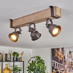 Lampes Industrielles-hofstein Pehefito Plafonnier, Spot de plafond Gris, Écru, 3 lumières