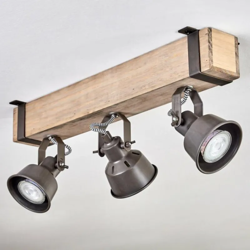 Lampes Industrielles-hofstein Pehefito Plafonnier, Spot de plafond Gris, Écru, 3 lumières