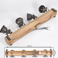 Lampes Industrielles-hofstein Pehefito Plafonnier, Spot de plafond Gris, Écru, 4 lumières