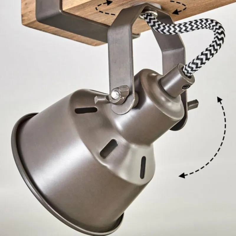 Lampes Industrielles-hofstein Pehefito Plafonnier, Spot de plafond Gris, Écru, 4 lumières