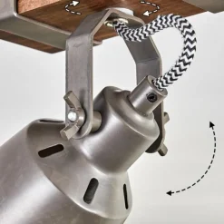 Lampes Industrielles-hofstein Pehefito Plafonnier, Spot de plafond Brun foncé, Gris, 1 lumière