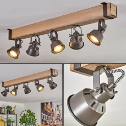 Lampes Industrielles-hofstein Pehefito Plafonnier, Spot de plafond Gris, Écru, 5 lumières