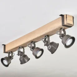 Lampes Industrielles-hofstein Pehefito Plafonnier, Spot de plafond Gris, Écru, 5 lumières