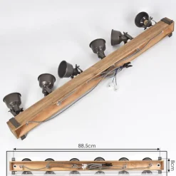 Lampes Industrielles-hofstein Pehefito Plafonnier, Spot de plafond Brun, Gris, 6 lumières