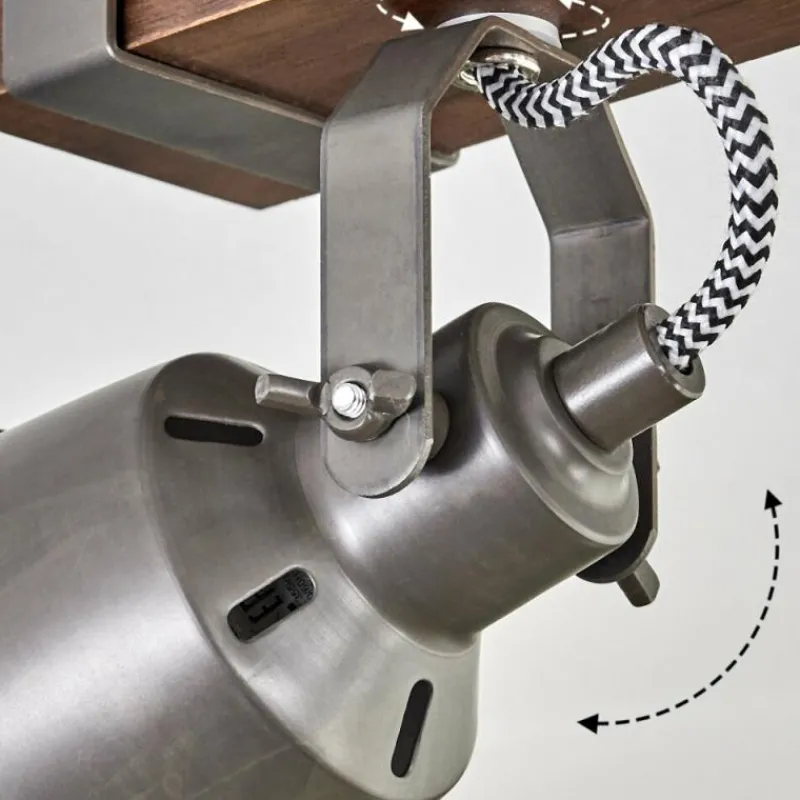 Lampes Industrielles-hofstein Pehefito Plafonnier, Spot de plafond Brun foncé, Gris, 5 lumières