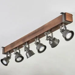 Lampes Industrielles-hofstein Pehefito Plafonnier, Spot de plafond Brun foncé, Gris, 6 lumières