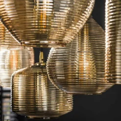 hofstein Pendelleuchte Suspension Anthracite, 7 lumières