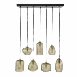 hofstein Pendelleuchte Suspension Anthracite, 7 lumières