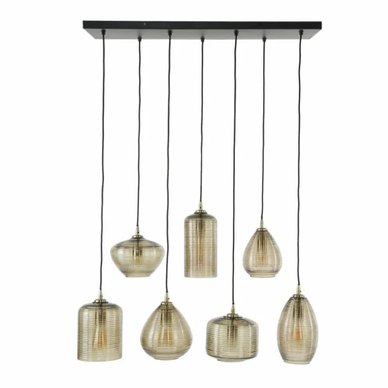 hofstein Pendelleuchte Suspension Anthracite, 7 lumières
