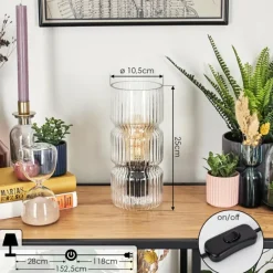 hofstein Penteado Lampe à poser Noir, 1 lumière