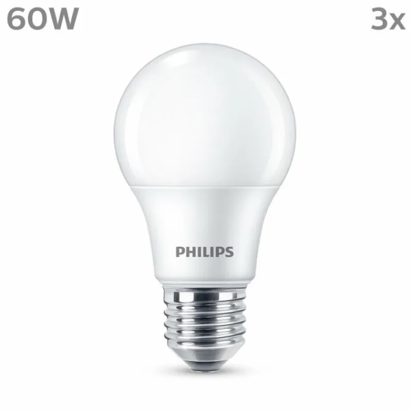 Luminaires Philips Philips Classic Lot de 3 LED E27 8 watt 2700 kelvin 806 lumen