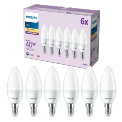Luminaires Philips Philips Classic Lot de 6 LED E14 4,9 watt 2700 kelvin 470 lumen