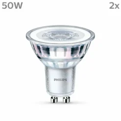 Luminaires Philips Philips Classic Lot de 2 LED GU10 4,6 watt 4000 kelvin 390 lumen
