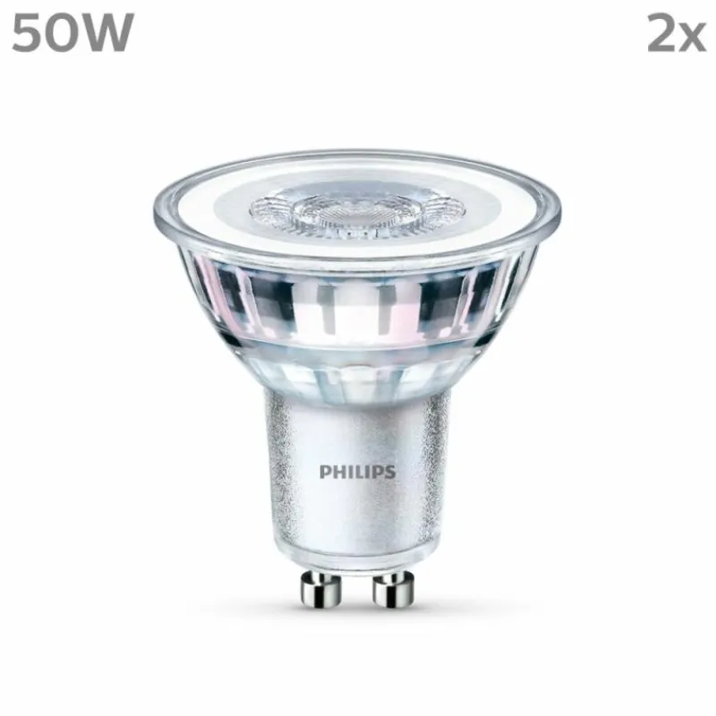 Luminaires Philips Philips Classic Lot de 2 LED GU10 4,6 watt 4000 kelvin 390 lumen