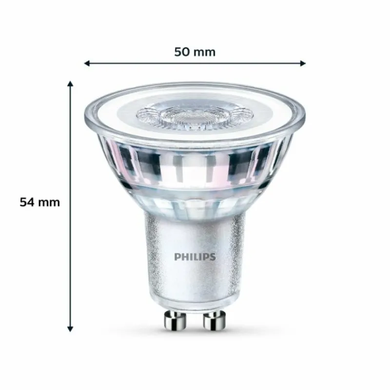 Luminaires Philips Philips Classic Lot de 2 LED GU10 4,6 watt 4000 kelvin 390 lumen