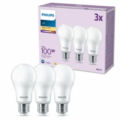 Luminaires Philips Philips Classic Lot de 3 LED E27 13 watt 2700 kelvin 1521 lumen