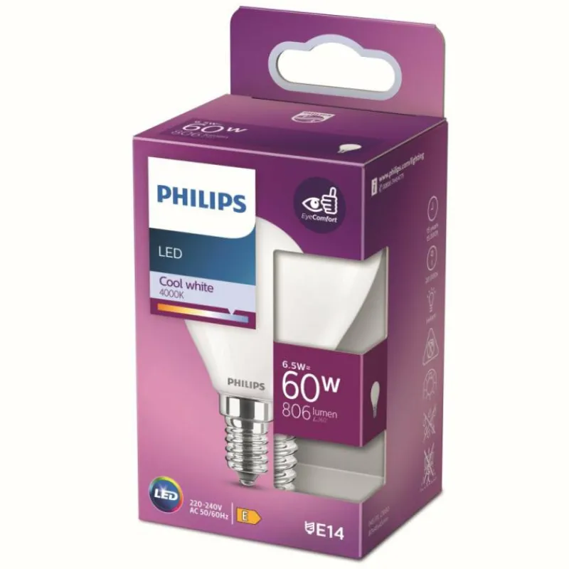 Luminaires Philips Philips E14 LED 6,5 Watt 4000 Kelvin 806 Lumen