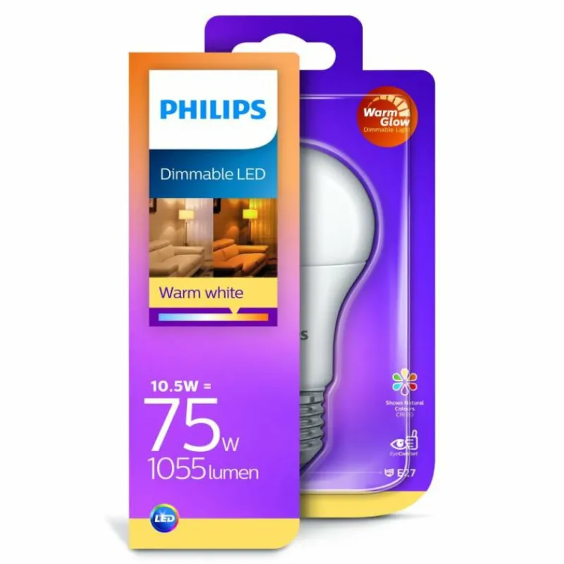 Luminaires Philips Philips LED E27 10,5 watt 2700 kelvin 1055 lumen