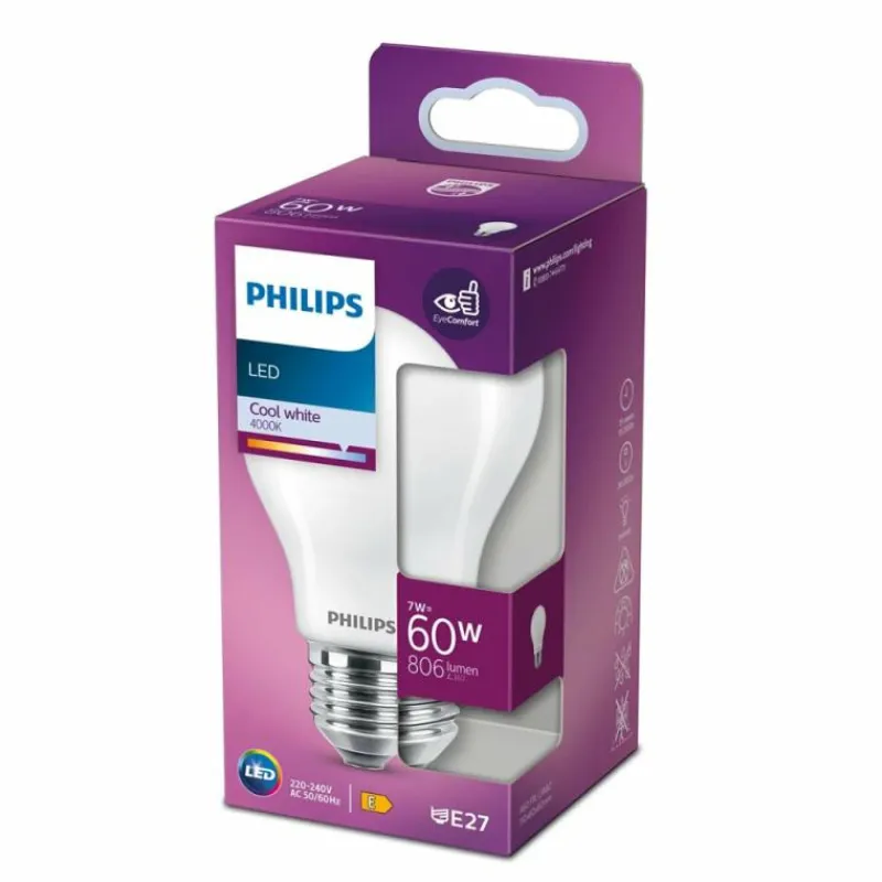 Luminaires Philips Philips LED E27 7 Watt 4000 Kelvin 806 Lumen