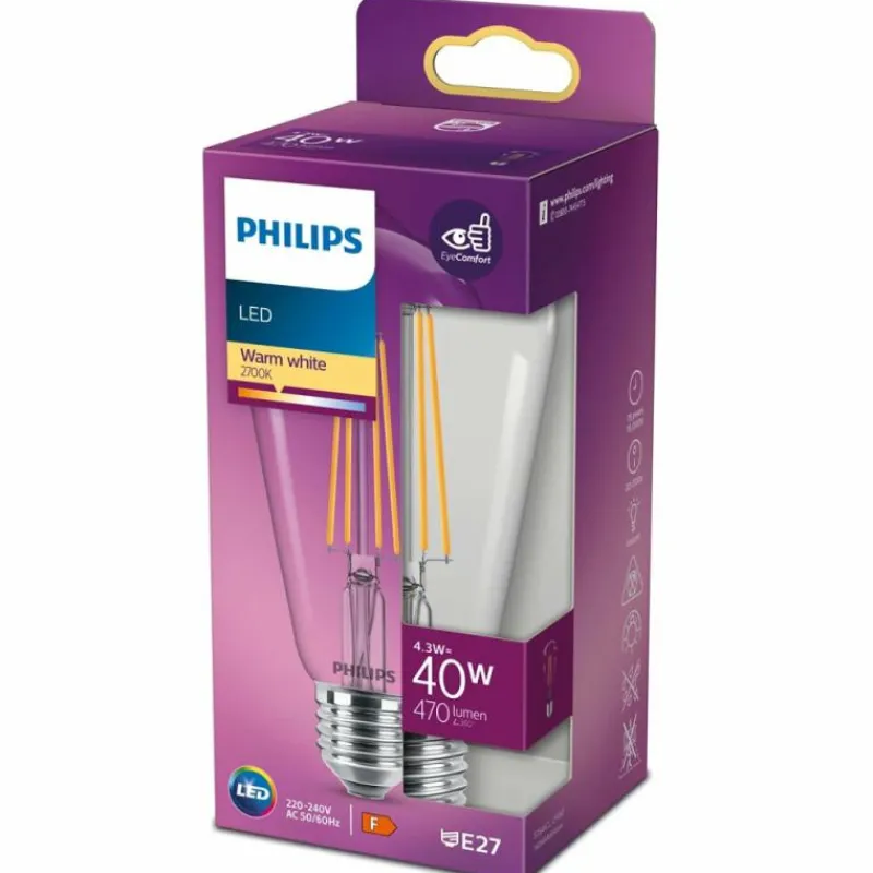 Luminaires Philips Philips LED E27 4,3 Watt 2700 Kelvin 470 Lumen