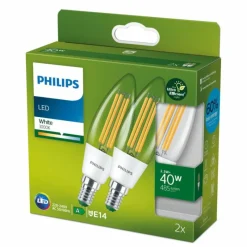 Luminaires Philips Philips Lot de 2 E14 LED 2,3 Watt 3000 Kelvin 485 lumens