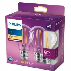 Luminaires Philips Philips 2x LED E27 7 Watt 2700 Kelvin 806 Lumen