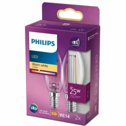 Luminaires Philips Philips 2x LED E14 2 Watt 2700 Kelvin 250 Lumen