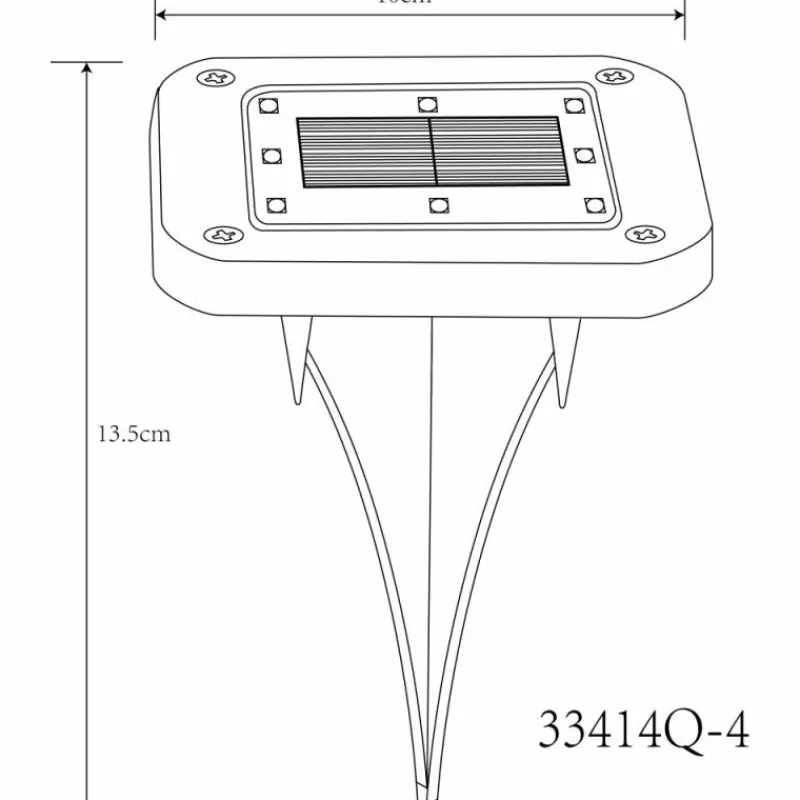 Luminaires Globo Lighting pieu de terre Globo SOLAR LED Acier inoxydable, 8 lumières