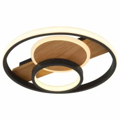 Lampes En Bois-Luminaires Globo Lighting Pikara Plafonnier LED Couleur bois, 1 lumière