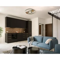 Lampes En Bois-Luminaires Globo Lighting Pikara Plafonnier LED Couleur bois, Noir, 1 lumière