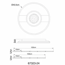 Lampes En Bois-Luminaires Globo Lighting Pikara Plafonnier LED Couleur bois, Noir, 1 lumière