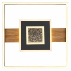 Lampes En Bois-Luminaires Globo Lighting Pikara Plafonnier LED Couleur bois, Noir, 1 lumière