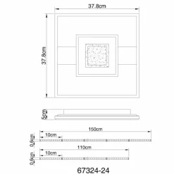 Lampes En Bois-Luminaires Globo Lighting Pikara Plafonnier LED Couleur bois, Noir, 1 lumière