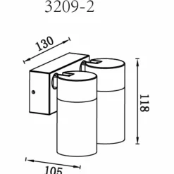 Luminaires Globo Lighting Piper Luminaire extérieur Anthracite, Noir, 2 lumières