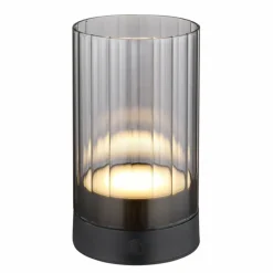 Suspension Verre Fumé-Luminaires Globo Lighting Pixy Lampe à poser LED Noir, 1 lumière