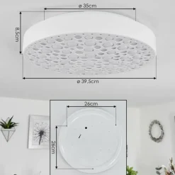 hofstein Plafonnier Agodim LED Blanc, 1 lumière, Télécommandes, Changeur de couleurs